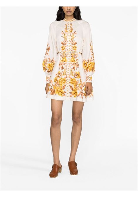White and gold Vacay floral minidress - women  ZIMMERMANN | 7928DSS236GDFL