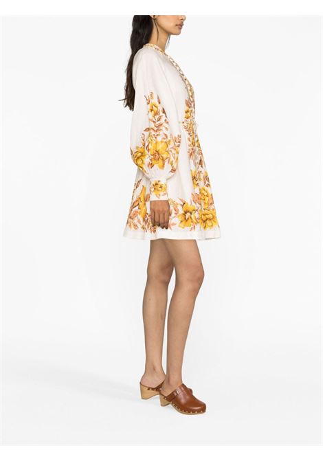 White and gold Vacay floral minidress - women  ZIMMERMANN | 7928DSS236GDFL
