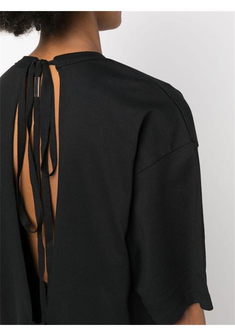 Black tie-fastening T-shirt - women  ANN DEMEULEMEESTER | 2301WJTS10FA298099