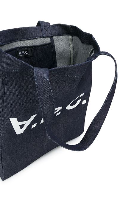 Blue logo denim shoulder bag - unisex A.P.C. | COCSXM61445IAI