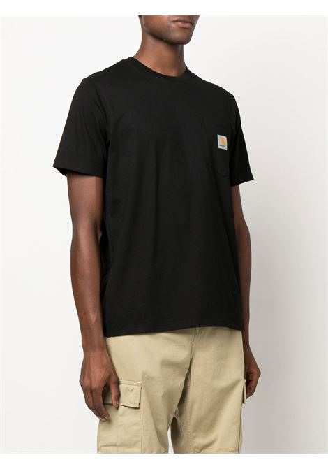 T-shirt con patch logo in nero - uomo CARHARTT WIP | I03043489XX