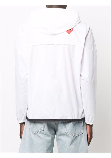 White zip-up hooded k-way jacket - unisex COMME DES GARCONS PLAY X K-WAY | P1J5013