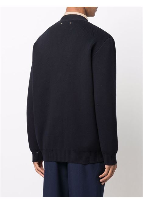 Blue feather-pin knitted cardigan - men GOLDEN GOOSE | GMP00945P00066250486