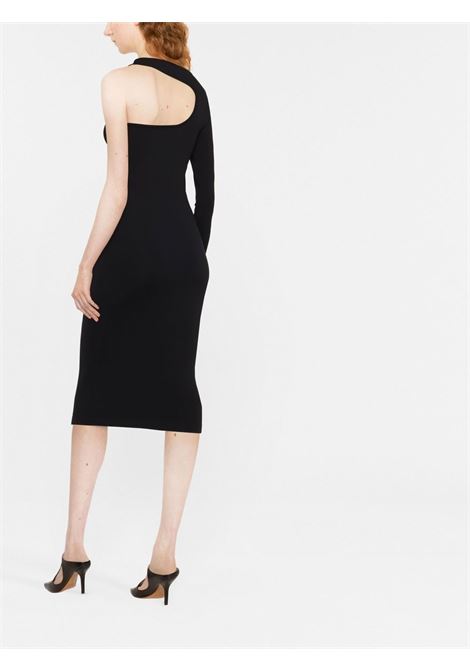 Black one-sleeve cut-out fitted dress - women HELMUT LANG | L01HW601001