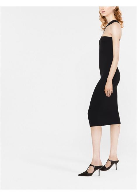Black one-sleeve cut-out fitted dress - women HELMUT LANG | L01HW601001