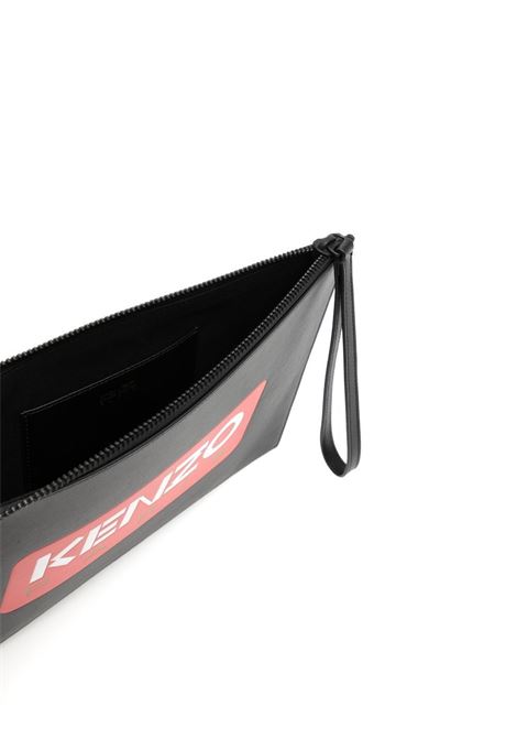 Black  logo-print clutch bag - unisex KENZO | FD55PM822L4199