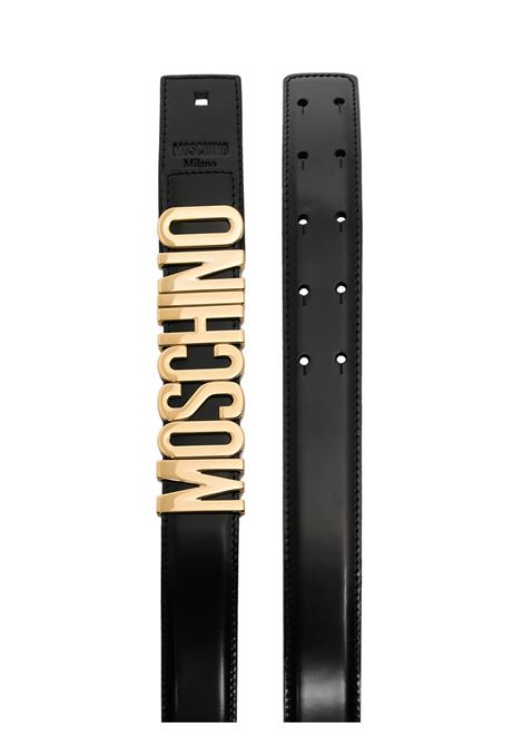 Black logo-embellished belt - women MOSCHINO | A801280070555