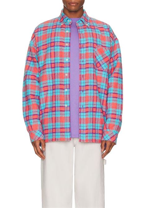 Multicolored check-design shirt - men  MOTR | MTFW23SR043908351835