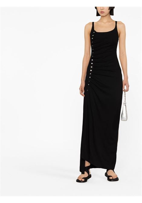 Black stud-embellished ruched maxi dress - women RABANNE | 23PJRO522VI0293P001