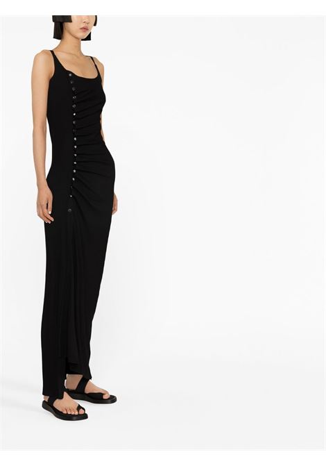 Black stud-embellished ruched maxi dress - women RABANNE | 23PJRO522VI0293P001