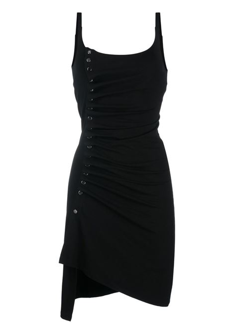 Black button-detailed draped minidress - women RABANNE | 23PJRO523VI0293P001