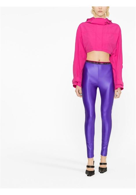 Purple logo-waistband leggings - women VERSACE JEANS COUTURE | 75HAC101J0062307