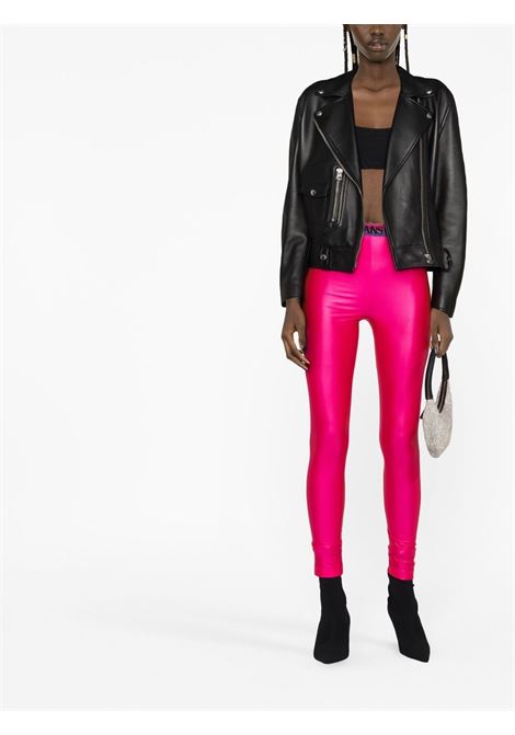 Pink logo-waistband leggings - women VERSACE JEANS COUTURE | 75HAC101J0062406