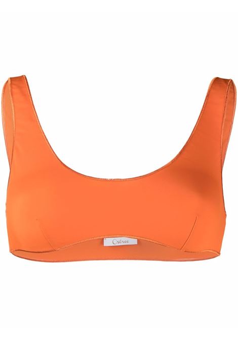 Top bikini con bordo ricamato in arancione - donna OSÉREE | BSF213ORNG