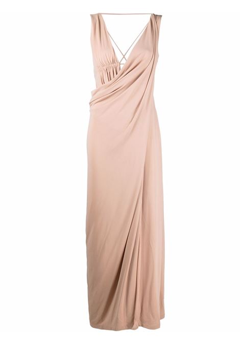 Pink draped crossover-detail dress - women  ALBERTA FERRETTI | A04391621170