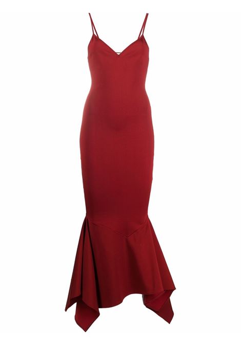 Red v-neck long dress - women ALEXANDRE VAUTHIER | 221KDR1635CRMN