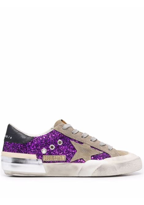 Purple, beige and black Super-Star glitter low-top sneakers - women GOLDEN GOOSE | GWF00107F00246981499