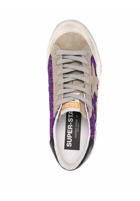 Purple, beige and black Super-Star glitter low-top sneakers - women GOLDEN GOOSE | GWF00107F00246981499