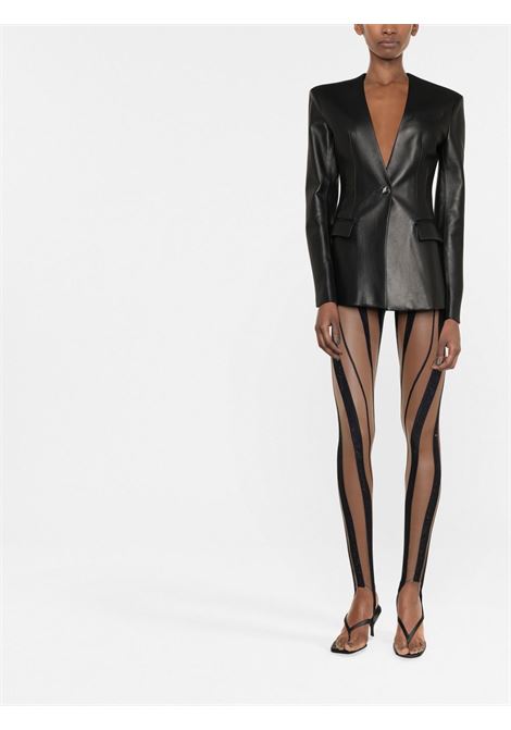 Crystal-embellished panelled-design leggings - women  MUGLER | 22S1PA03337491999