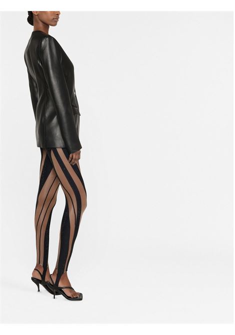 Crystal-embellished panelled-design leggings - women  MUGLER | 22S1PA03337491999