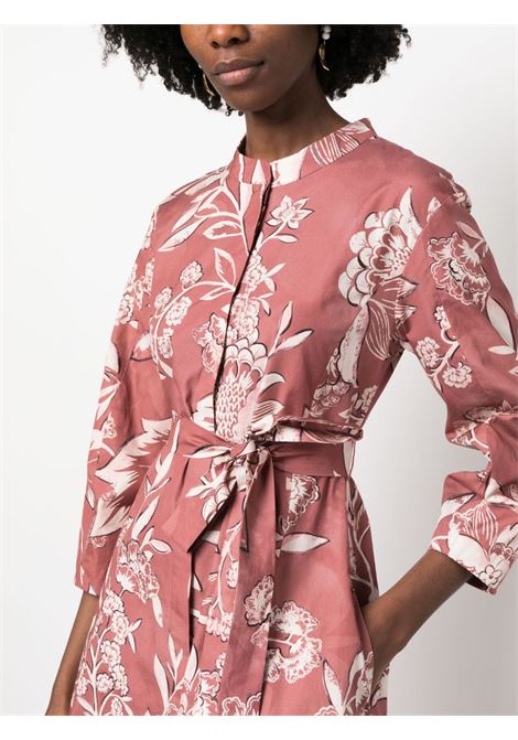 Pink floral-print belted shirt dress  - women 'S MAXMARA | 2392211332600004