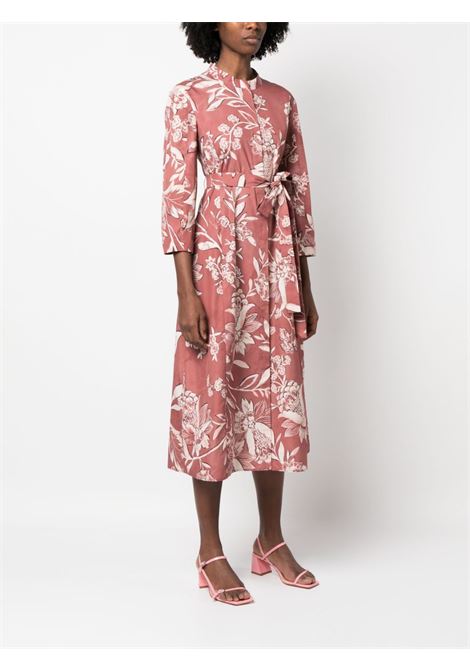 Pink floral-print belted shirt dress  - women 'S MAXMARA | 2392211332600004