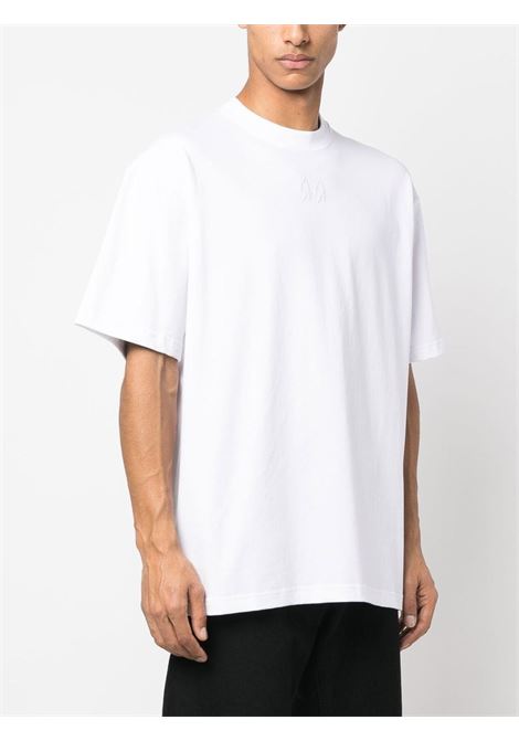 T-shirt con logo ricamato in bianco - uomo 44 LABEL GROUP | B0030231FA141P142
