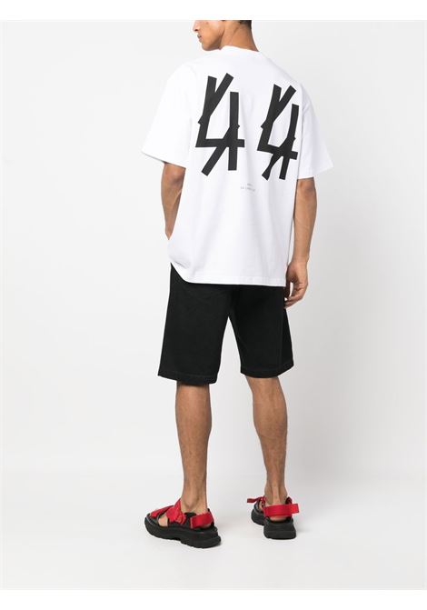 T-shirt con logo ricamato in bianco - uomo 44 LABEL GROUP | B0030231FA141P142