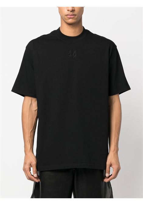 T-shirt con logo ricamato in nero - uomo 44 LABEL GROUP | B0030231FA141P223