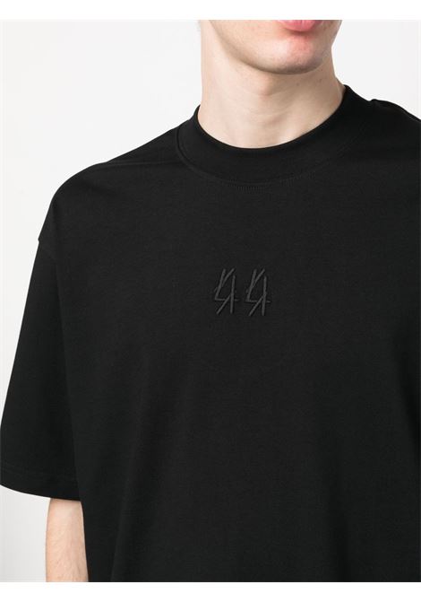 T-shirt con logo ricamato in nero - uomo 44 LABEL GROUP | B0030231FA141P225