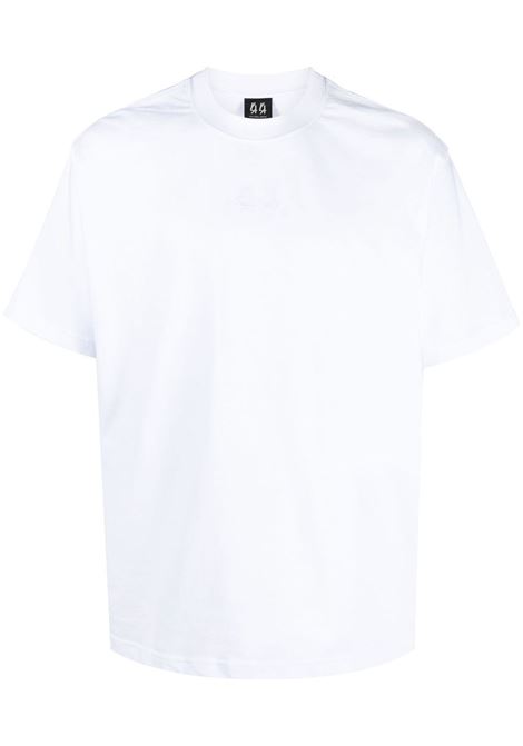 T-shirt a maniche corte con logo ricamato in bianco - uomo 44 LABEL GROUP | B0030231FA141P229