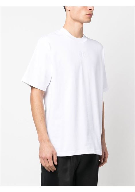 T-shirt a maniche corte con logo ricamato in bianco - uomo 44 LABEL GROUP | B0030231FA141P229