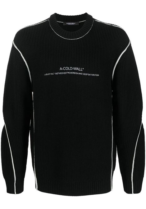Maglione con ricamo in nero - uomo A-COLD-WALL* | ACWMK097BLK