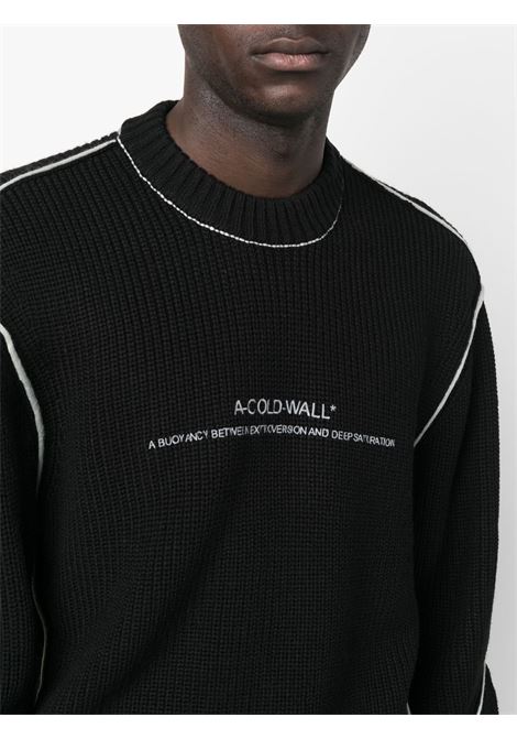 Maglione con ricamo in nero - uomo A-COLD-WALL* | ACWMK097BLK