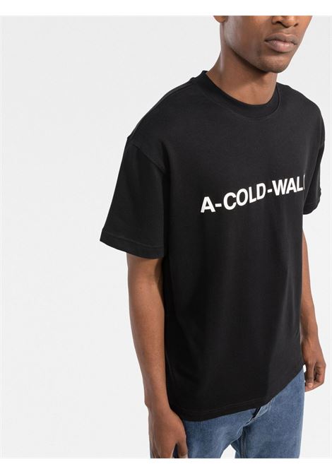 Black logo-print T-shirt - men A-COLD-WALL* | ACWMTS092BLK