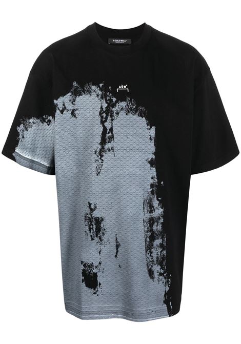 Black abstrast-print short-sleeved T-shirt - men A-COLD-WALL* | ACWMTS121BLK