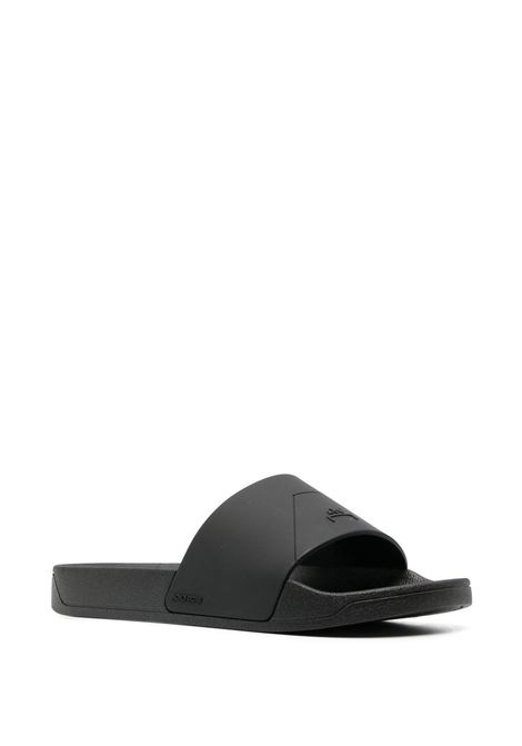 Black embossed-logo open-toe slides - men  A-COLD-WALL* | ACWUF072BLK