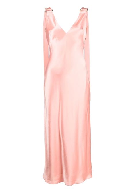 Pink satin finish midi dress - women ACLER | AD2210051DCRL