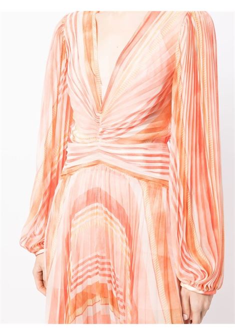 Orange Astone striped maxi dress - women ACLER | AS210115DRPRTGSTRP
