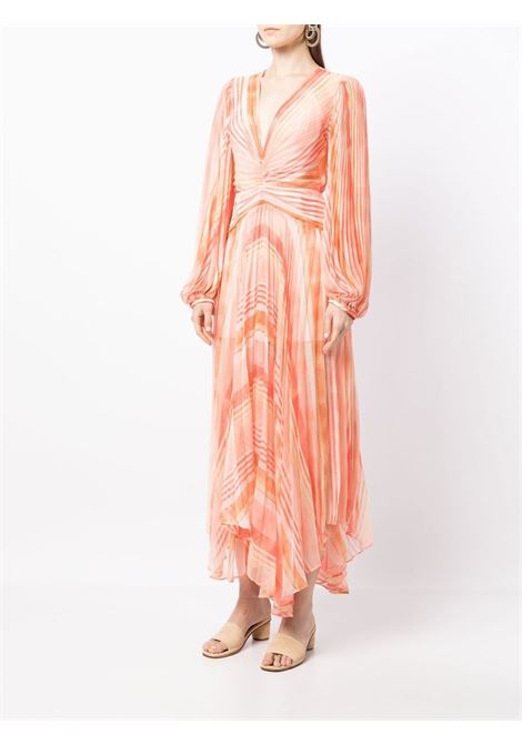 Orange Astone striped maxi dress - women ACLER | AS210115DRPRTGSTRP