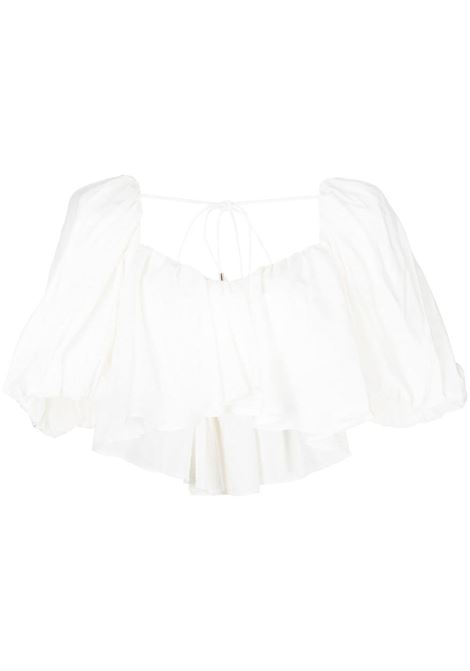 Ivory Balm ruffled crop top - women ACLER | AS2210058TIVRY