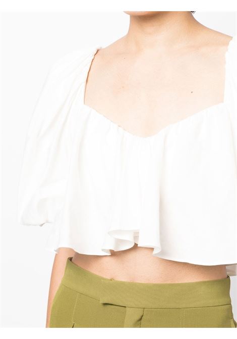 Ivory Balm ruffled crop top - women ACLER | AS2210058TIVRY