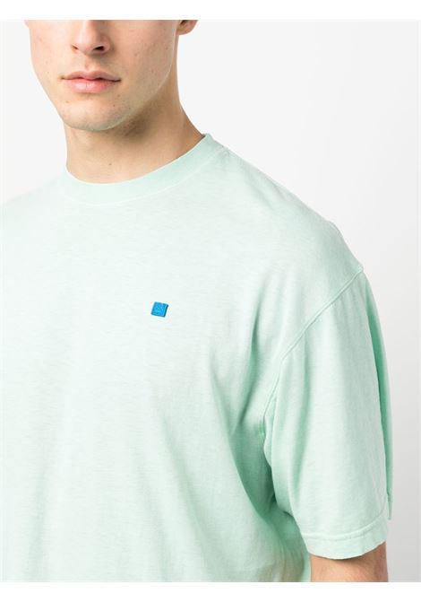 T-shirt con logo sul petto in verde menta - unisex ACNE STUDIOS FACE | CL0163BM7