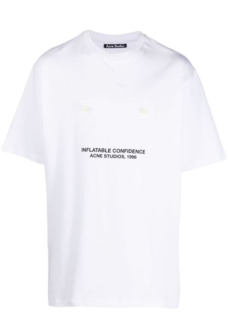 T-shirt stampa logo con dettaglio applicato in grigio - unisex ACNE STUDIOS FACE | CL0174183
