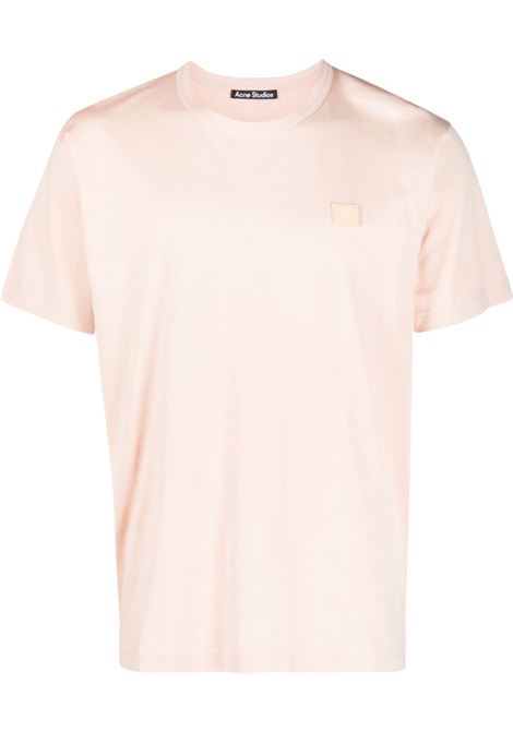 T-shirt a maniche corte con placca logo in rosa - unisex ACNE STUDIOS FACE | CL0205AD5