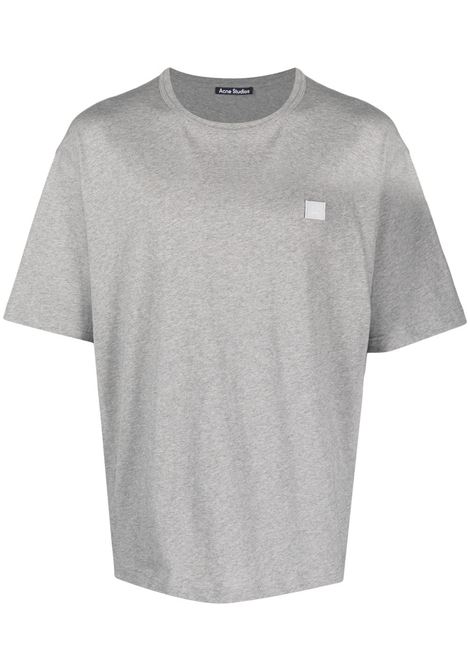 Grey tonal logo-patch T-shirt - unisex ACNE STUDIOS FACE | CL0206X92