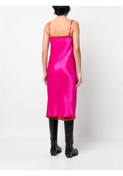 Pink and red contrasting details dress in pink- women  ACNE STUDIOS | A20500ACT