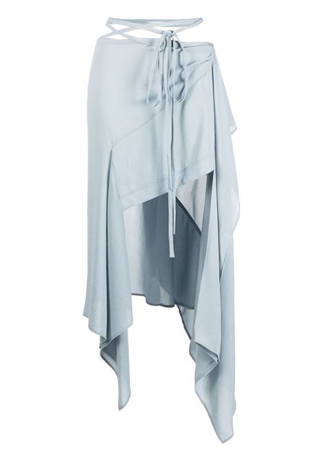 Blue draped asymmetric midi skirt - women ACNE STUDIOS | AF0319228