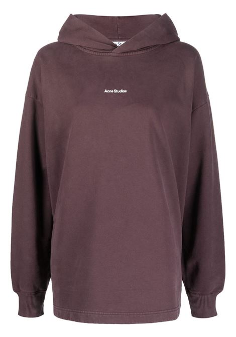 Purple logo-print oversized sweatshirt - women ACNE STUDIOS | AI0083AD6