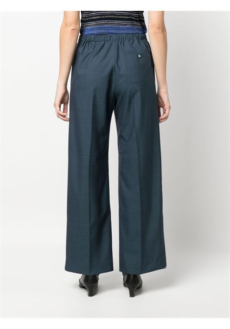 Blue wide-leg pleat-detail trousers - women ACNE STUDIOS | AK0681AAJ